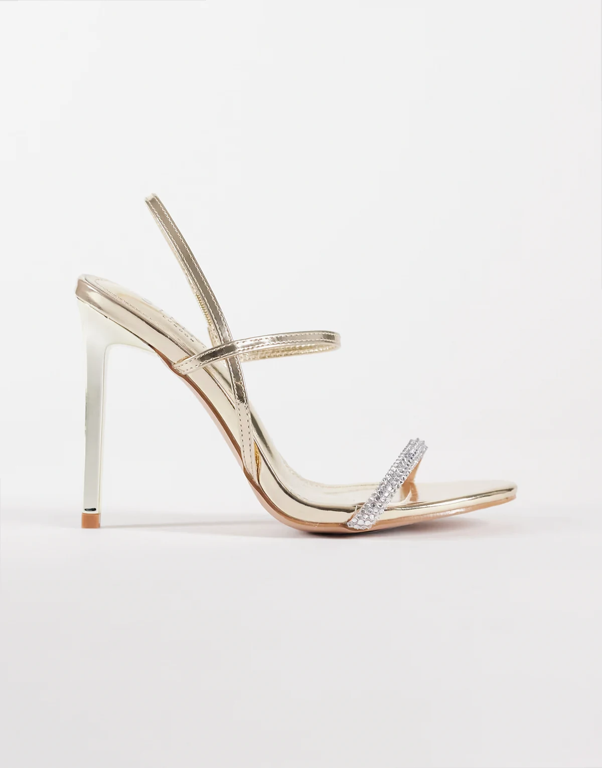 Simmi London Jordi heeled sandals in gold embellishment