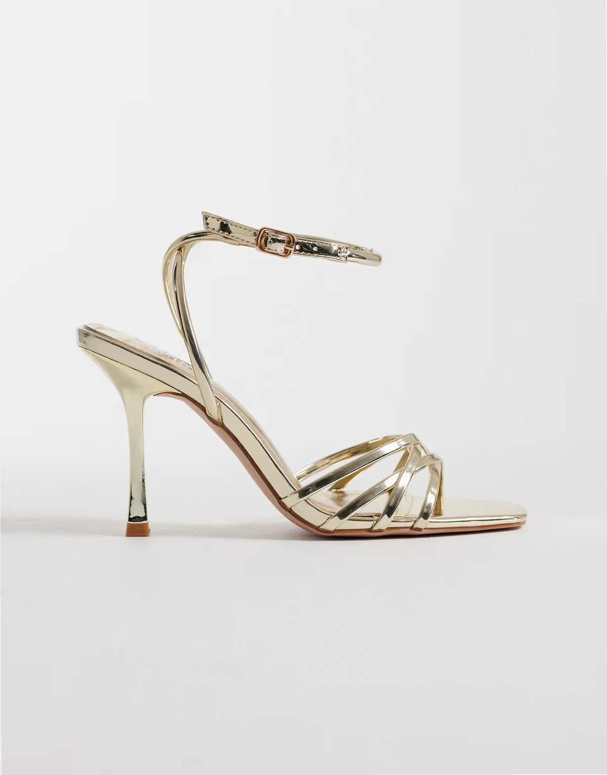 SIMMI London Amby strappy heeled sandals in gold mirror