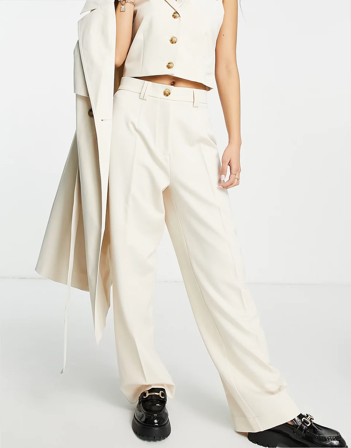– Hose mit geradem Bein in Ecru