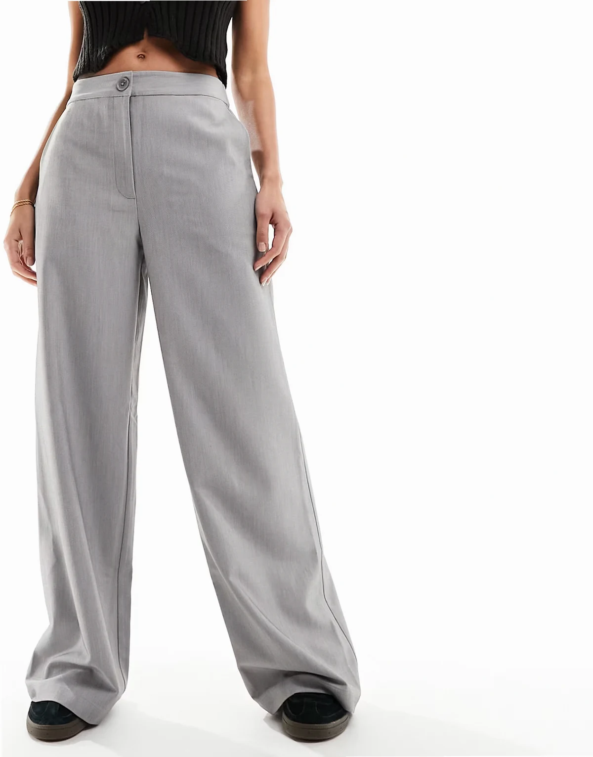 – Elegante Hose in Grau mit lockerem, geradem Schnitt