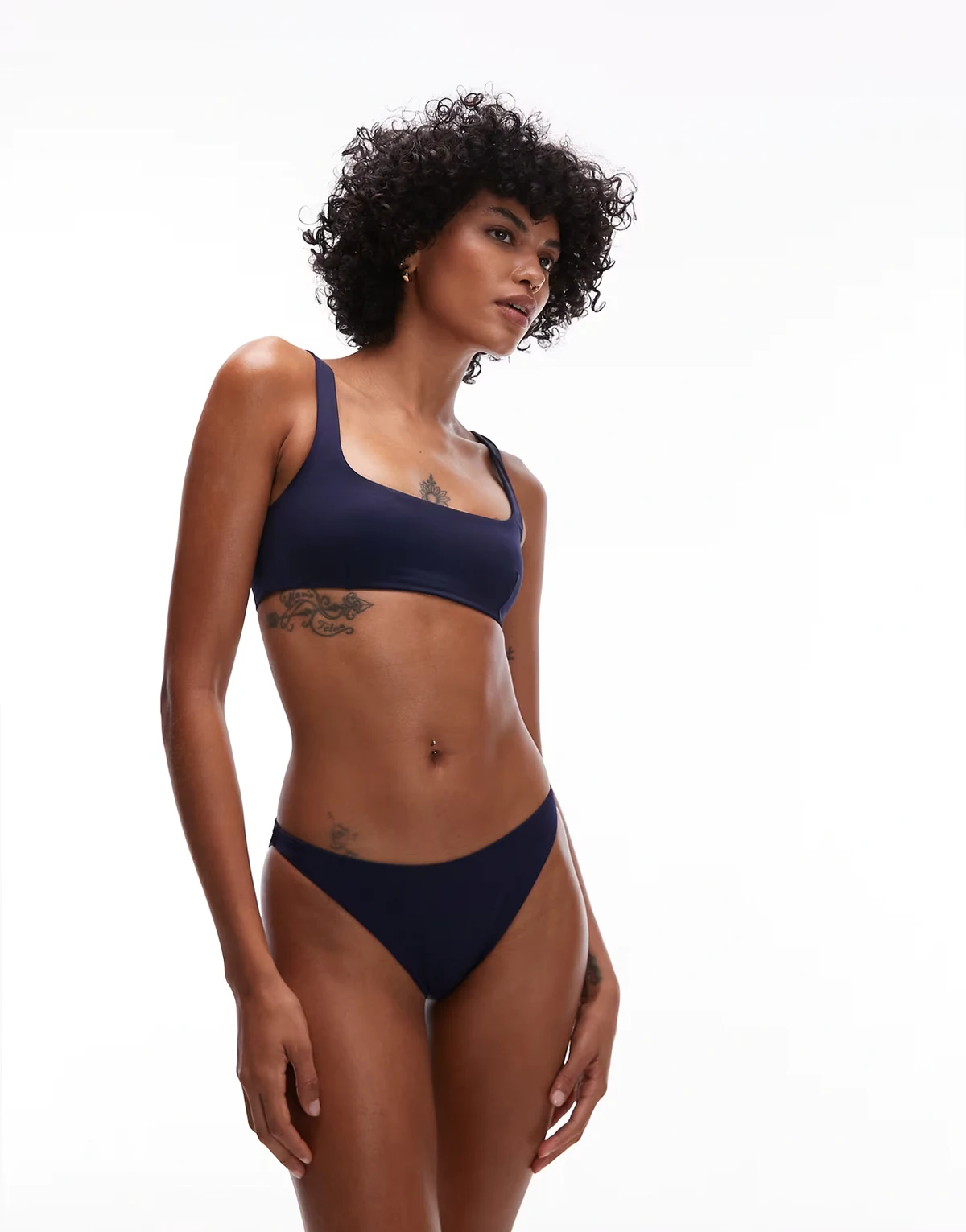 – Mix & Match – Bikinioberteil in Dunkelblau mit eckigem Ausschnitt