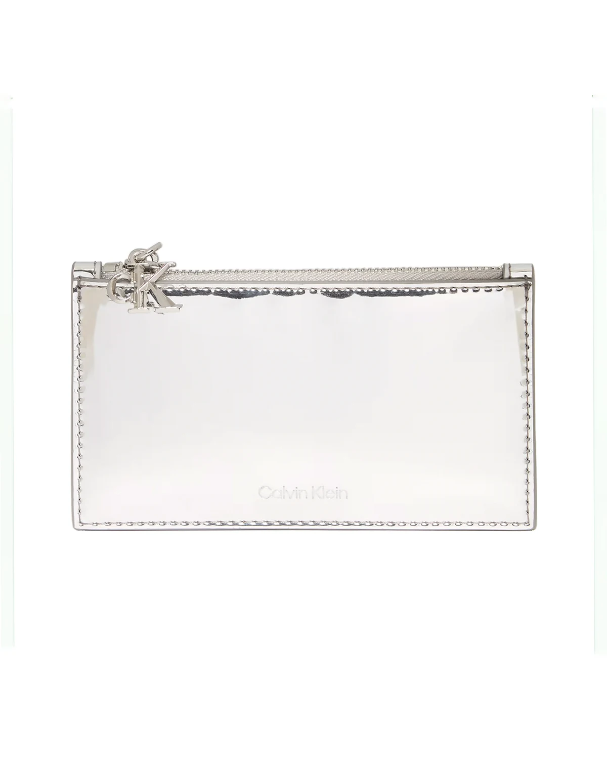 cardcase zip wallet in silver