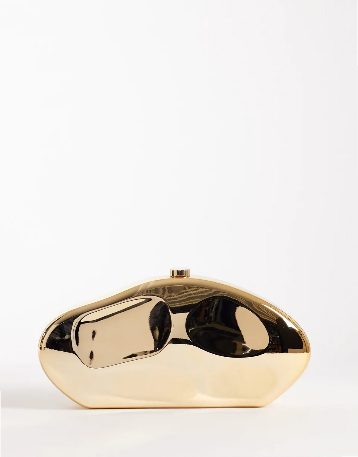 hammered metal clutch bag in gold