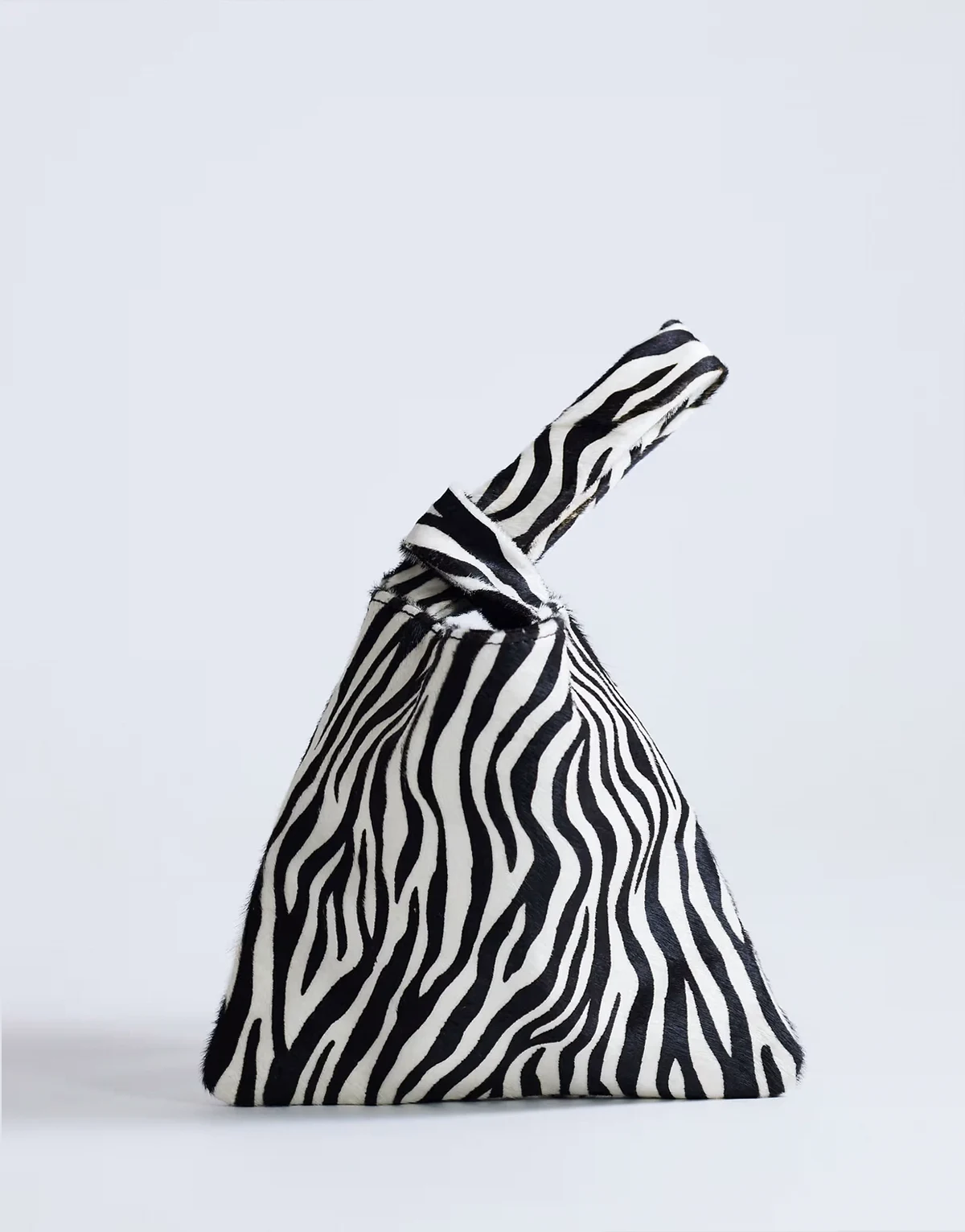 – Gracie – Kleine Handtasche aus Leder mit Fellstruktur und Zebramuster