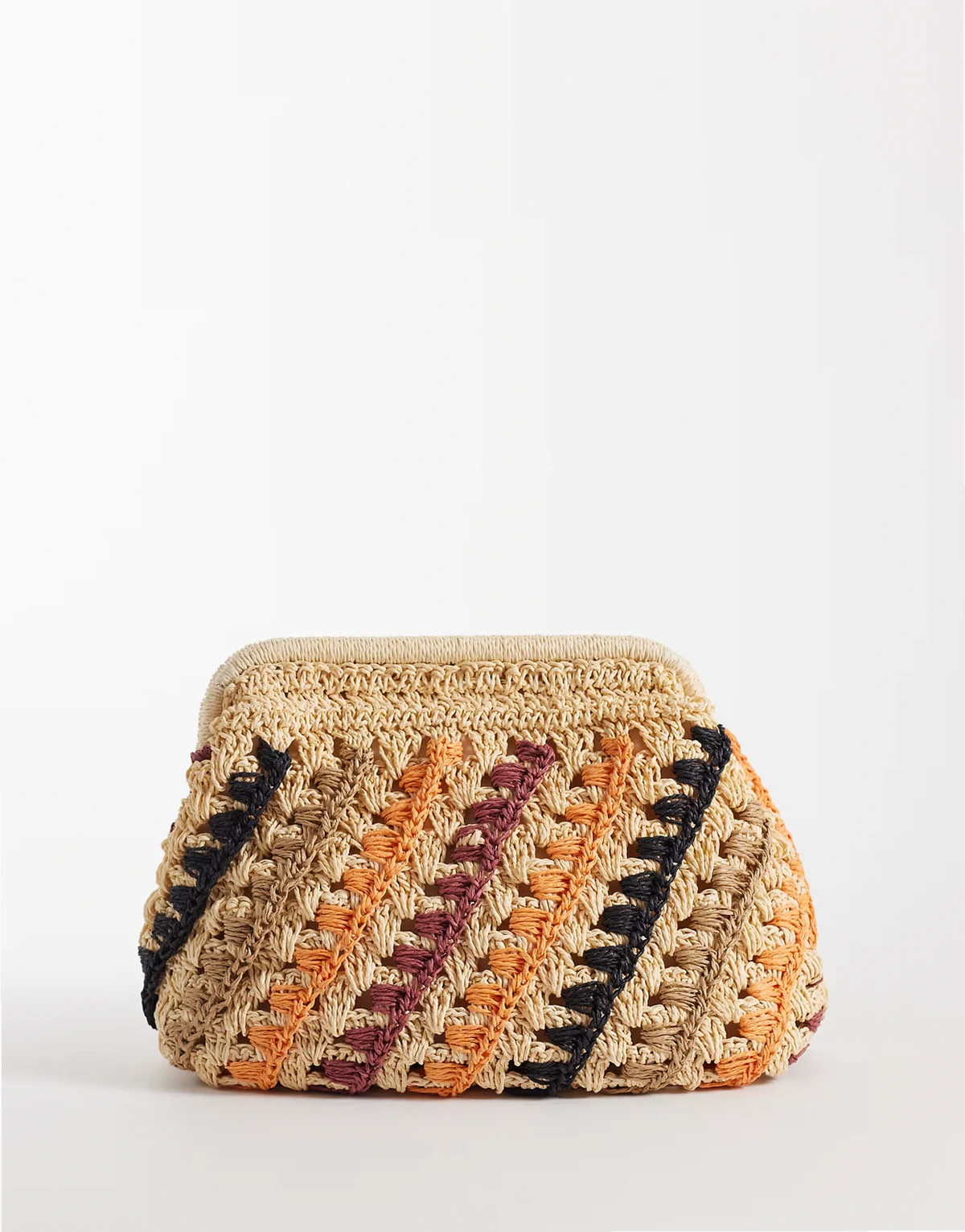 Teen woven clutch purse in brown