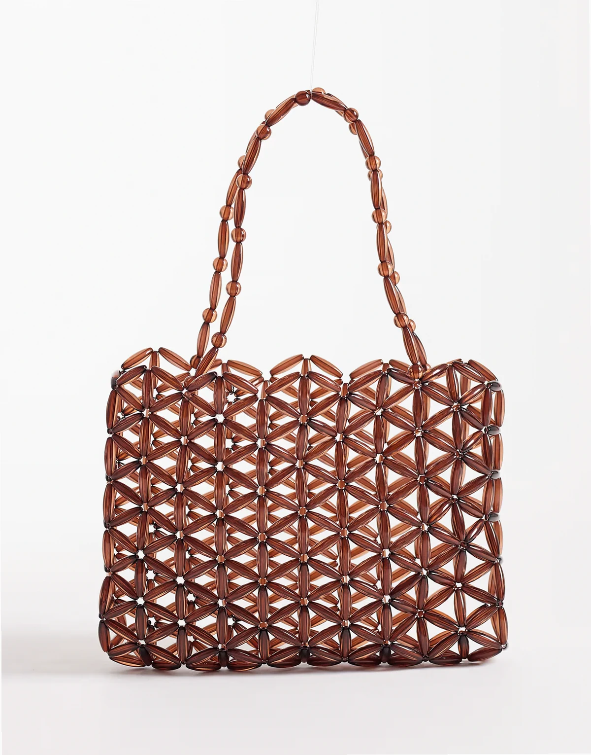 resin beaded clutch purse in tort