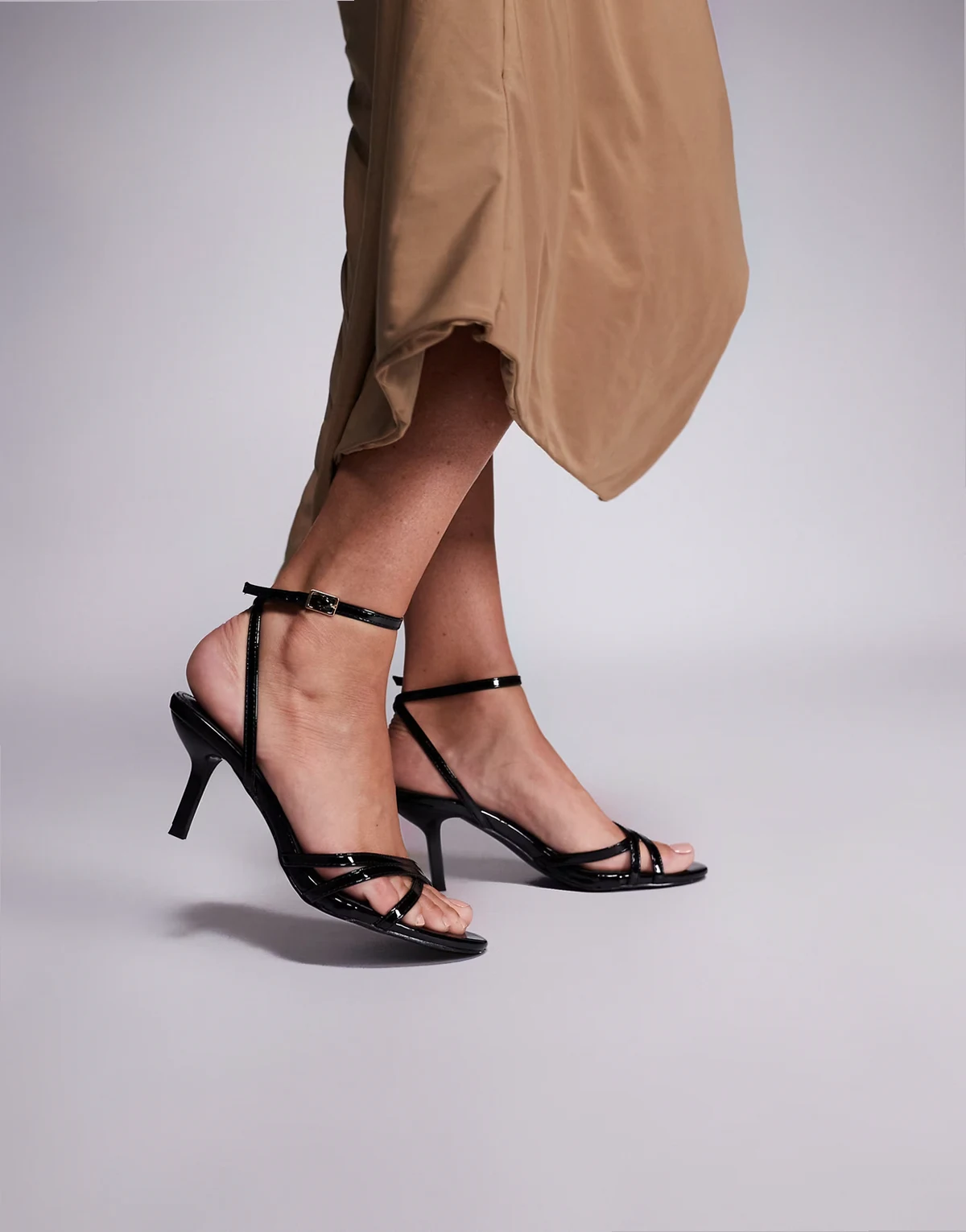 Juliette strappy heeled sandals in black