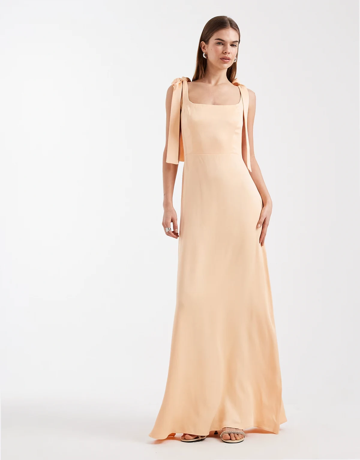 – Bridesmaid – Maxikleid in Sunset Petal mit gebundenen Trägern