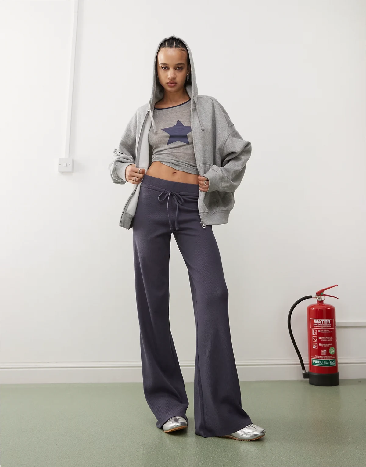 yoga pants in slate waffle