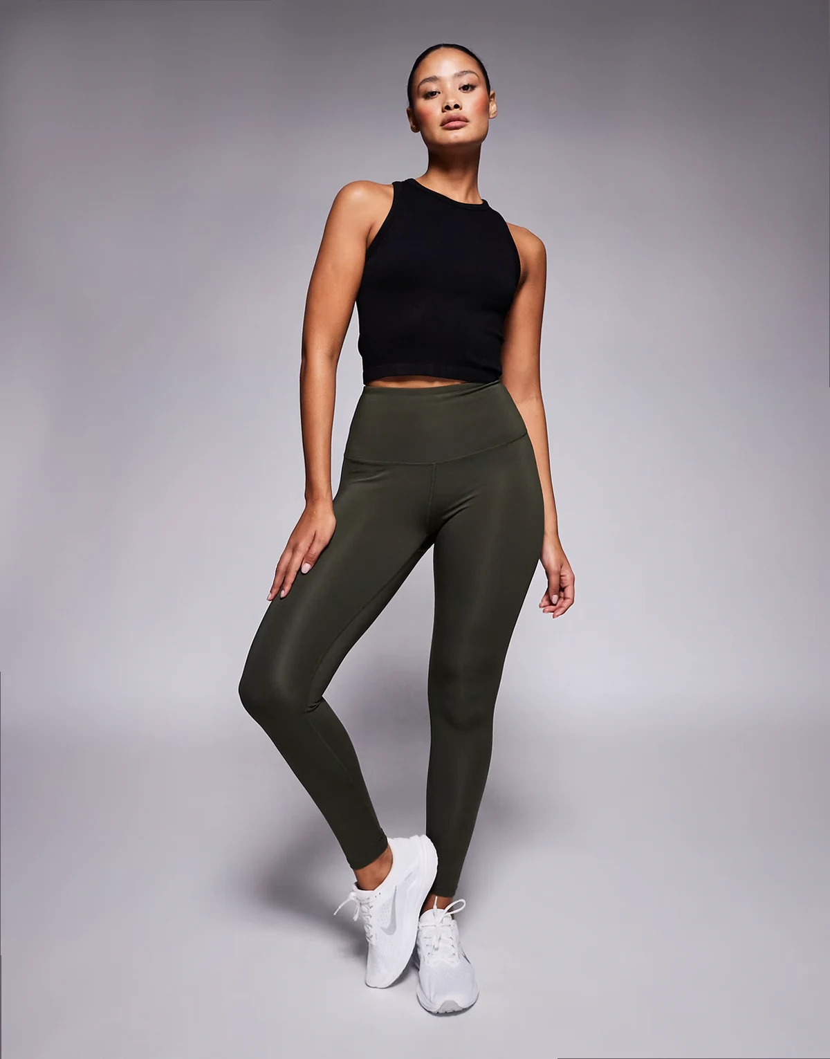 Hourglass – Icon – Modelujące ciemnozielone legginsy sportowe z wewnętrzną kieszenią