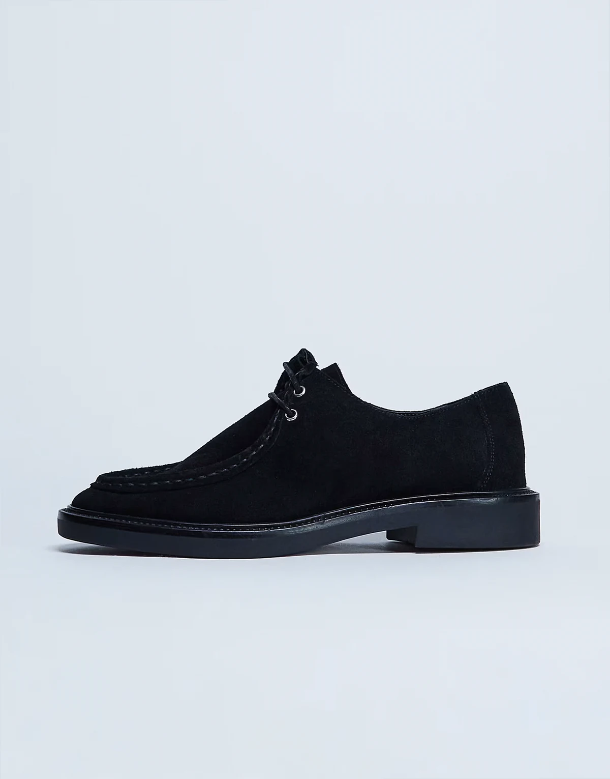 Banks real suede leather lace up shoes in black