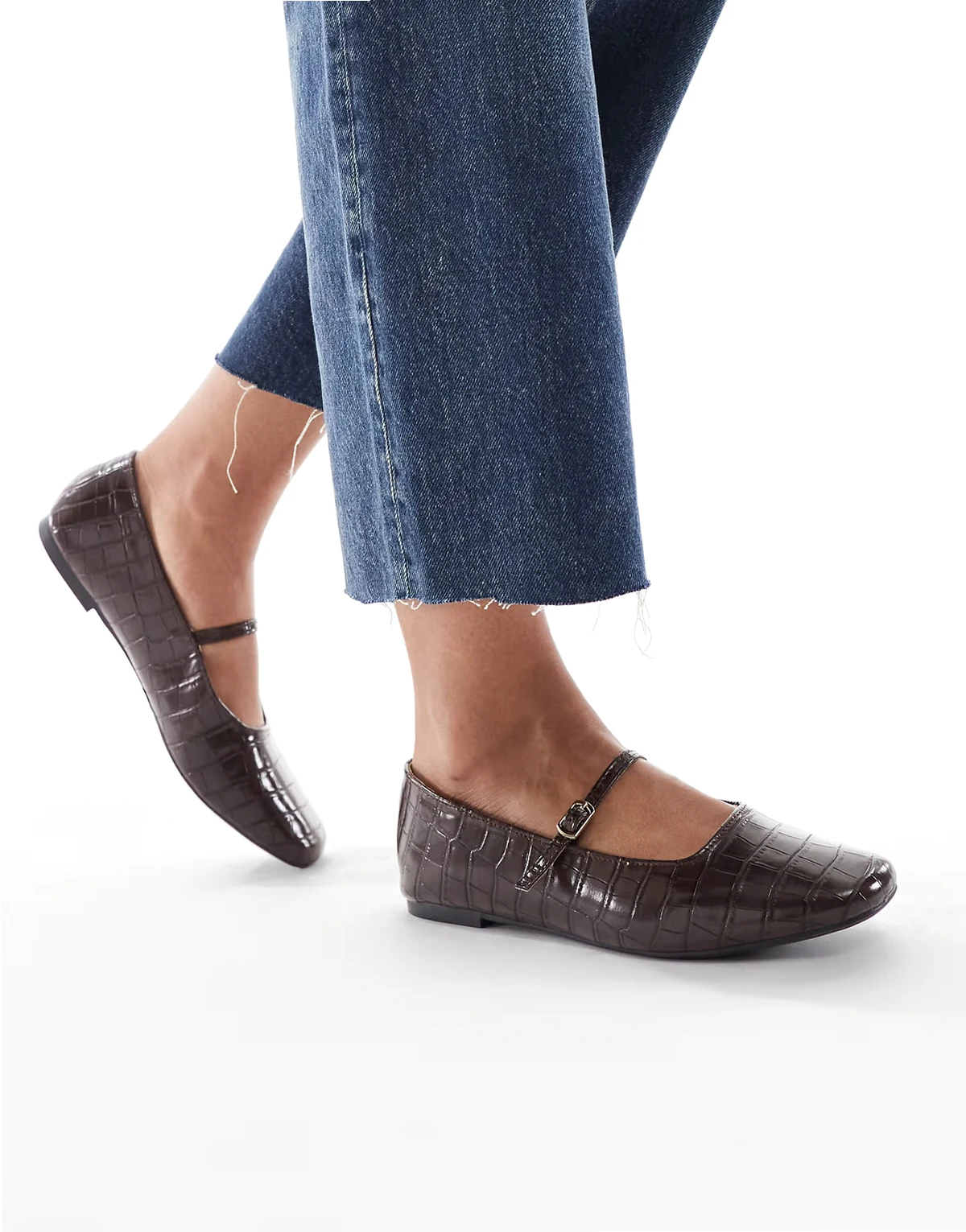 – Iris – Ballerinas in Kroko-Braun