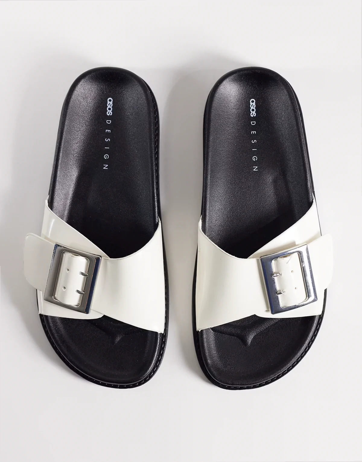 Farley wide strap flat sandals in white