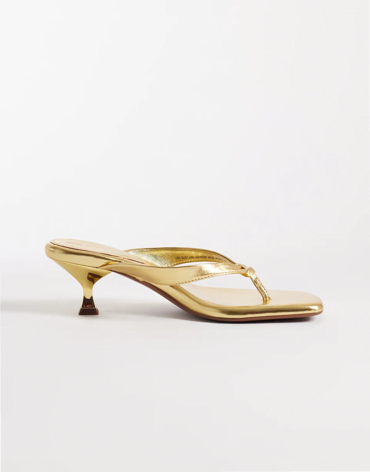 Havana flip flop kitten heel sandals in gold