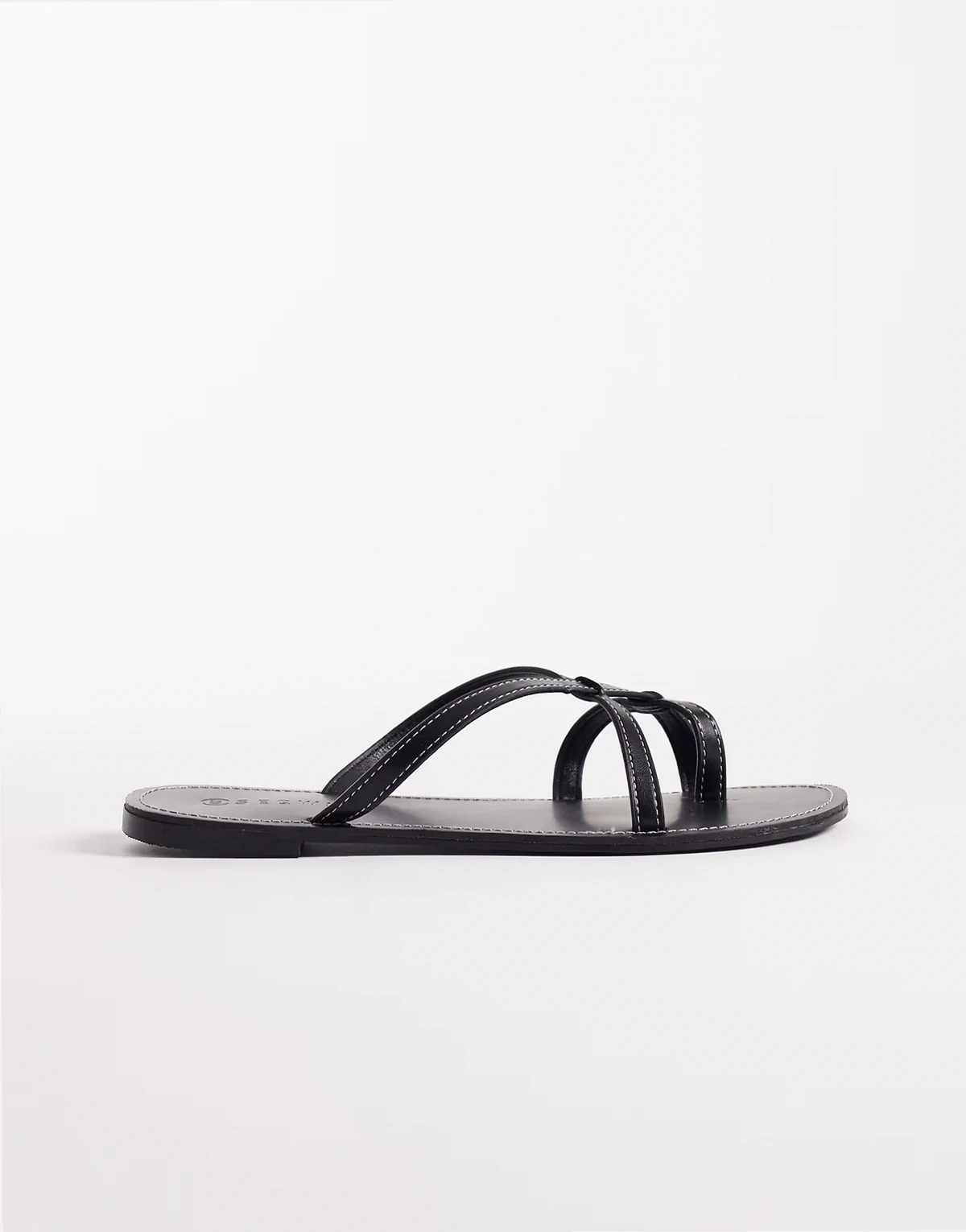 strappy flat sandals in black