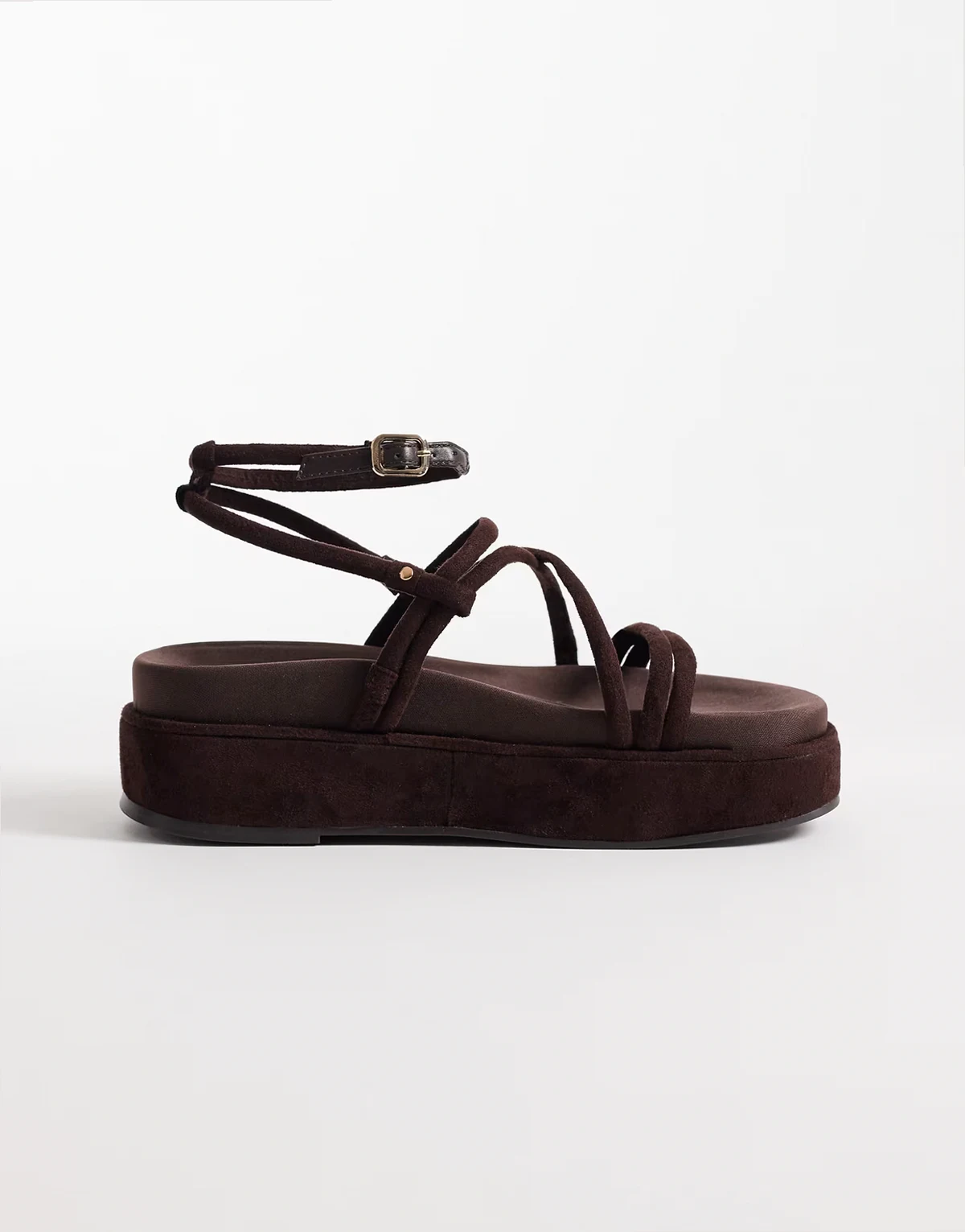 Fortitude strappy flatform sandals in chocolate