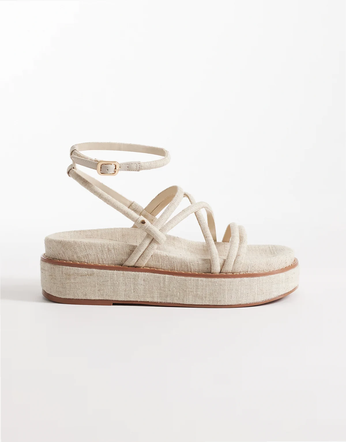 Fortitude strappy flatform sandals in natural