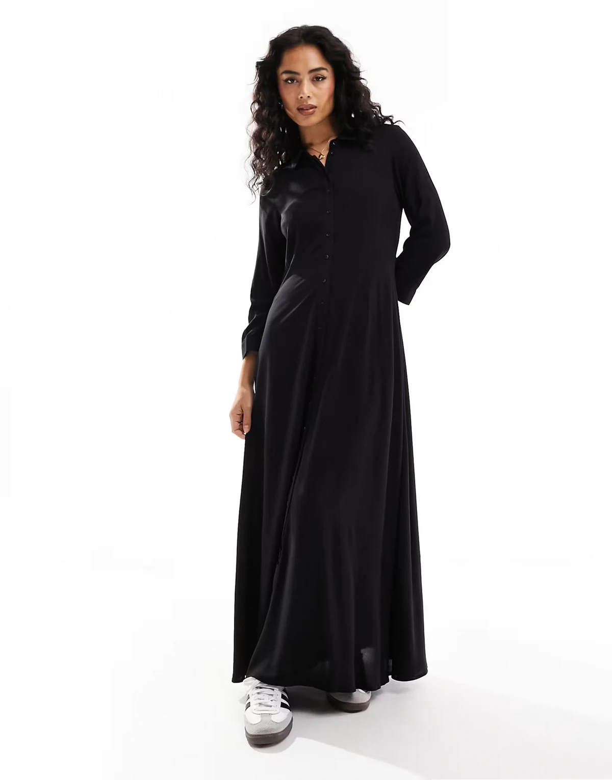 Y.A.S – Maxi-Hemdkleid in Schwarz