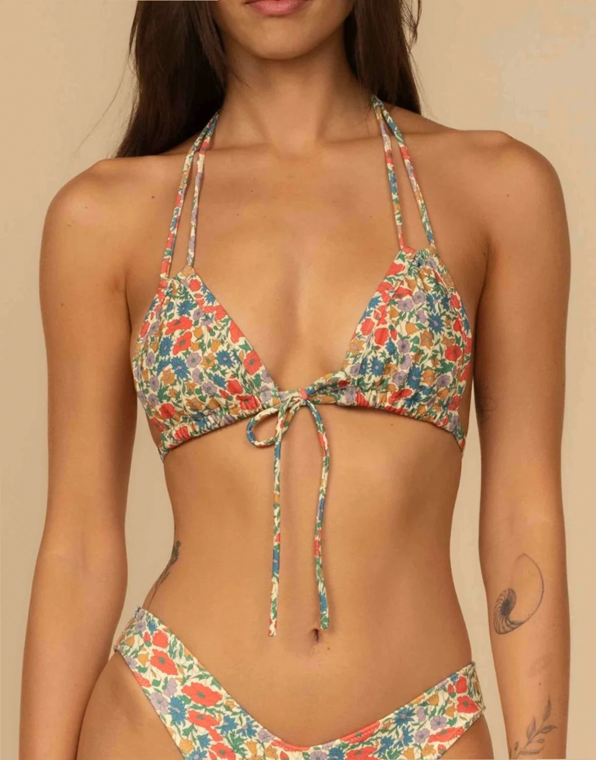 euro bow bikini top in florencia floral
