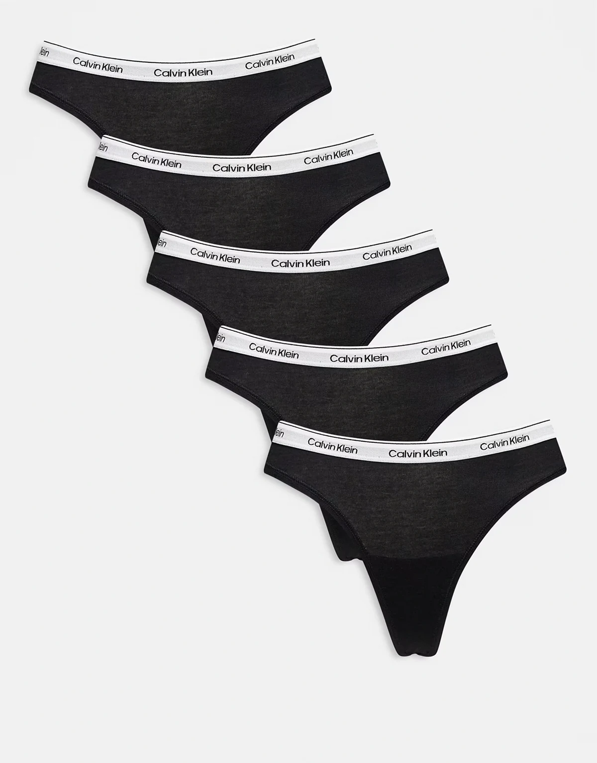 – Icon Logo – Tangas in Schwarz, 5er-Pack