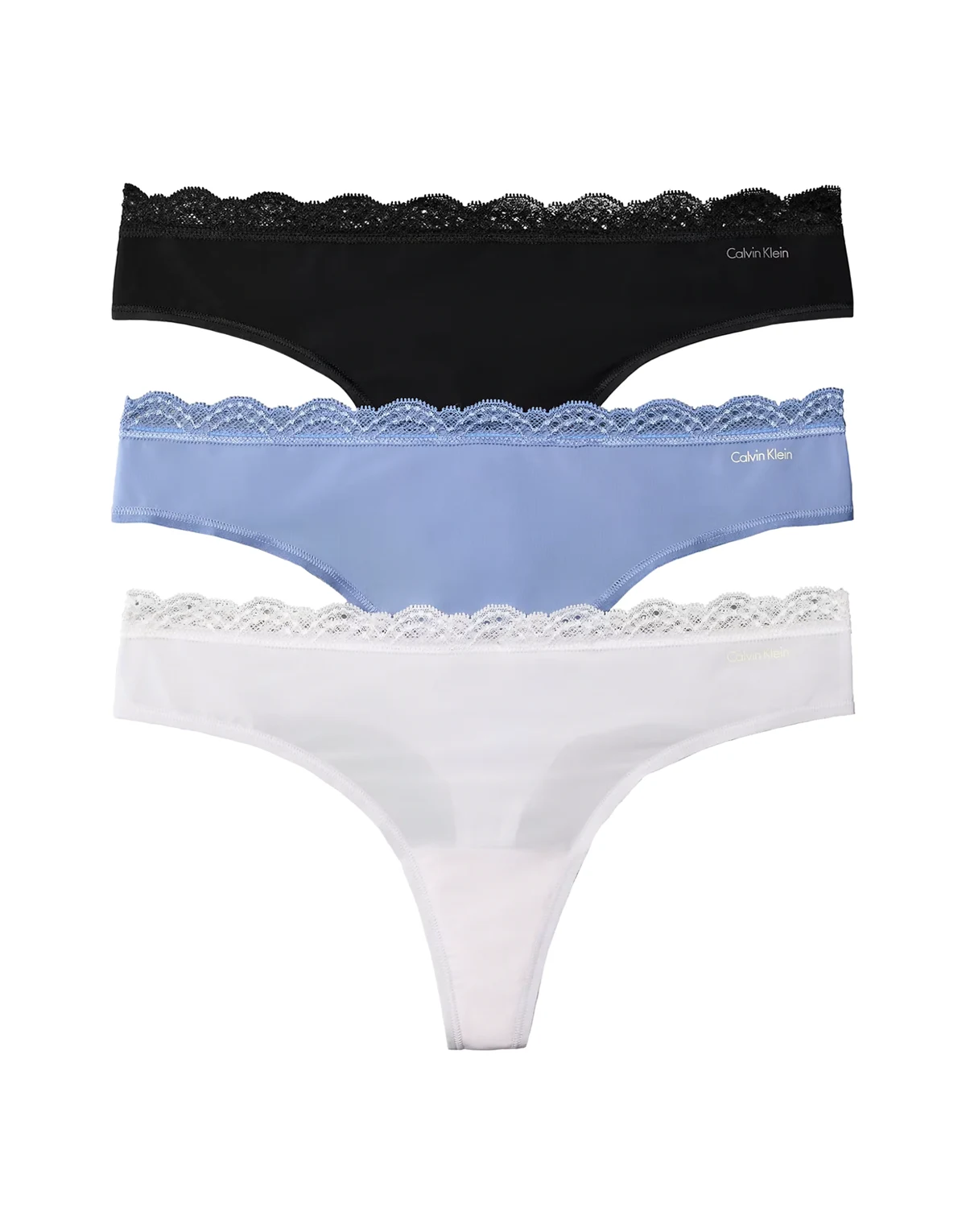 – 3er-Pack Tangas aus Mikrofaser in Schwarz/Blau/Flieder