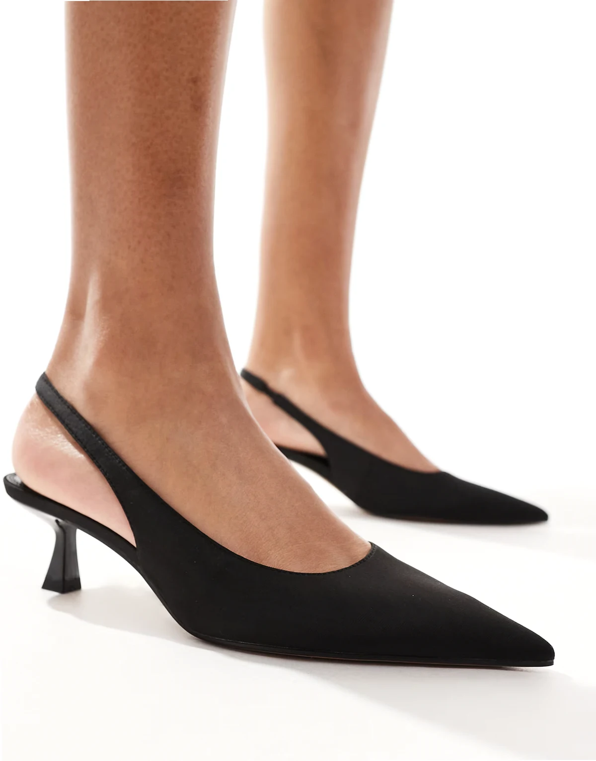 Wide Fit – Stroll – Czarne buty na obcasach kaczuszkach z paskiem za piętą