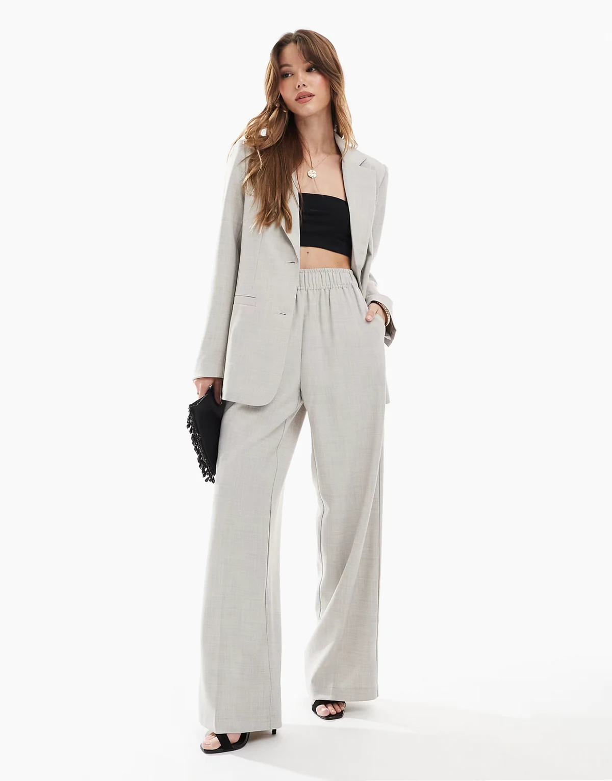 pull-on pants in blue gray
