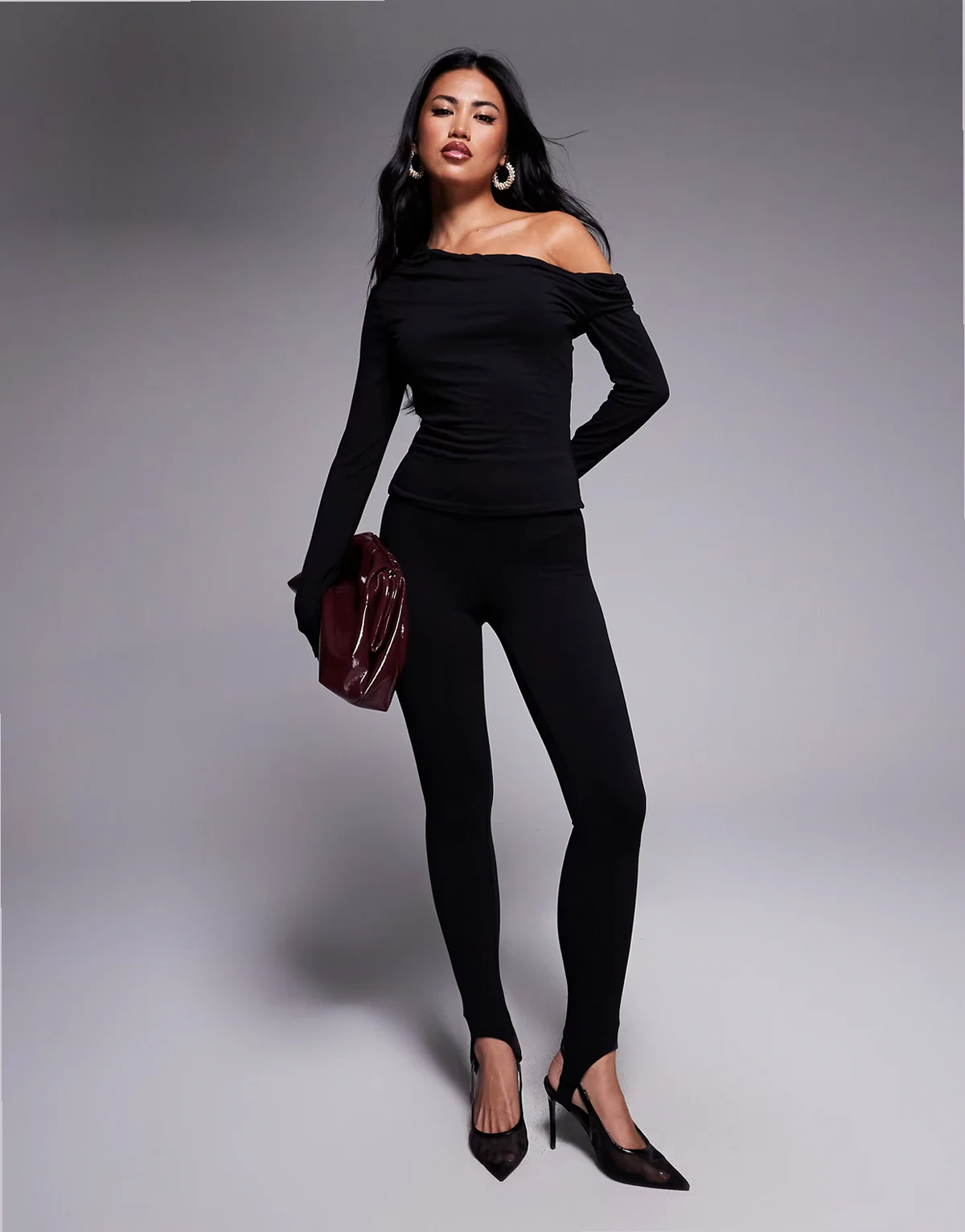 power mesh leggings in black - part of a set