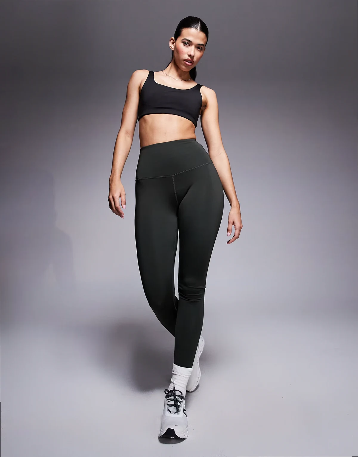 Hourglass – Icon Active – Modelujące legginsy sportowe z podwyższonym stanem i wewnętrzną kieszenią w kolorze khaki