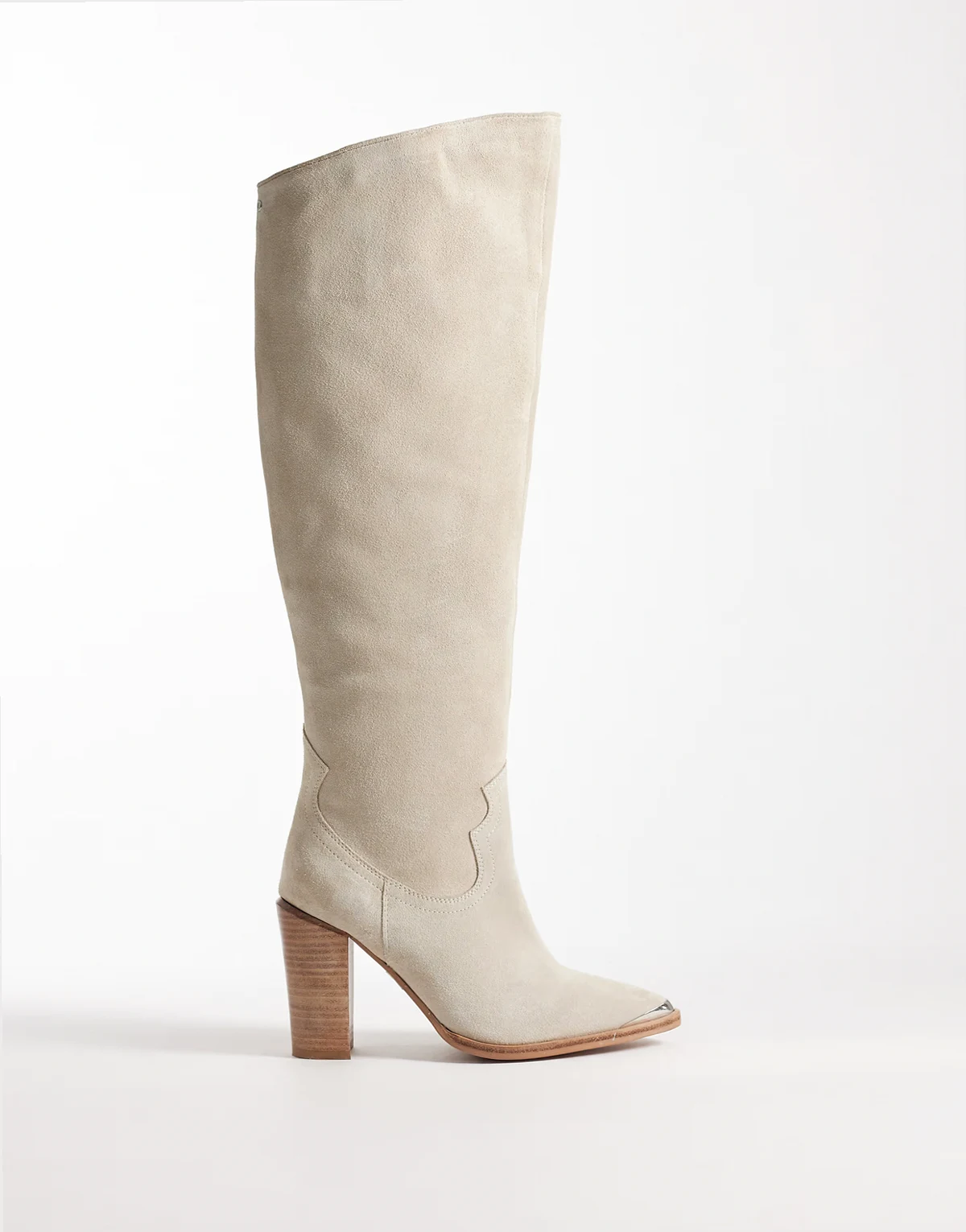 New-Americana western detail over the knee boots in sand suede