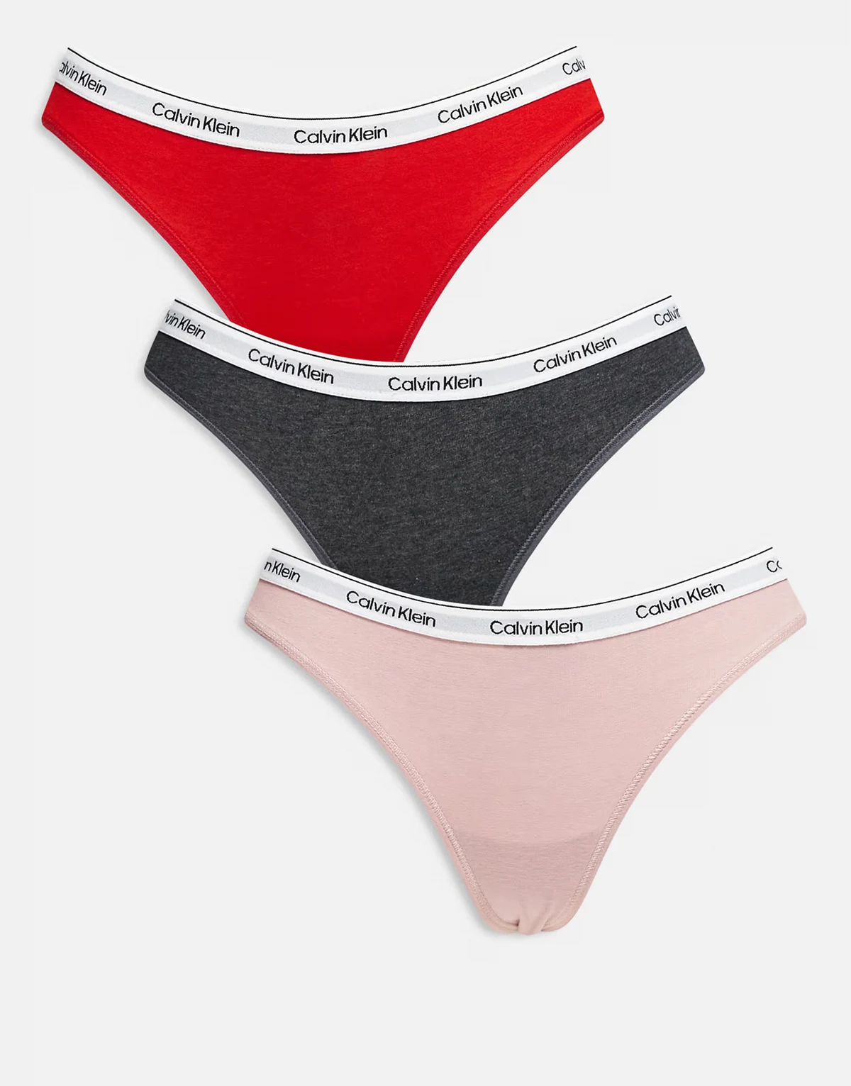 – Icon Logo – 3er-Pack Tangas in Grau/Rot/Rosa mit Markenlogo
