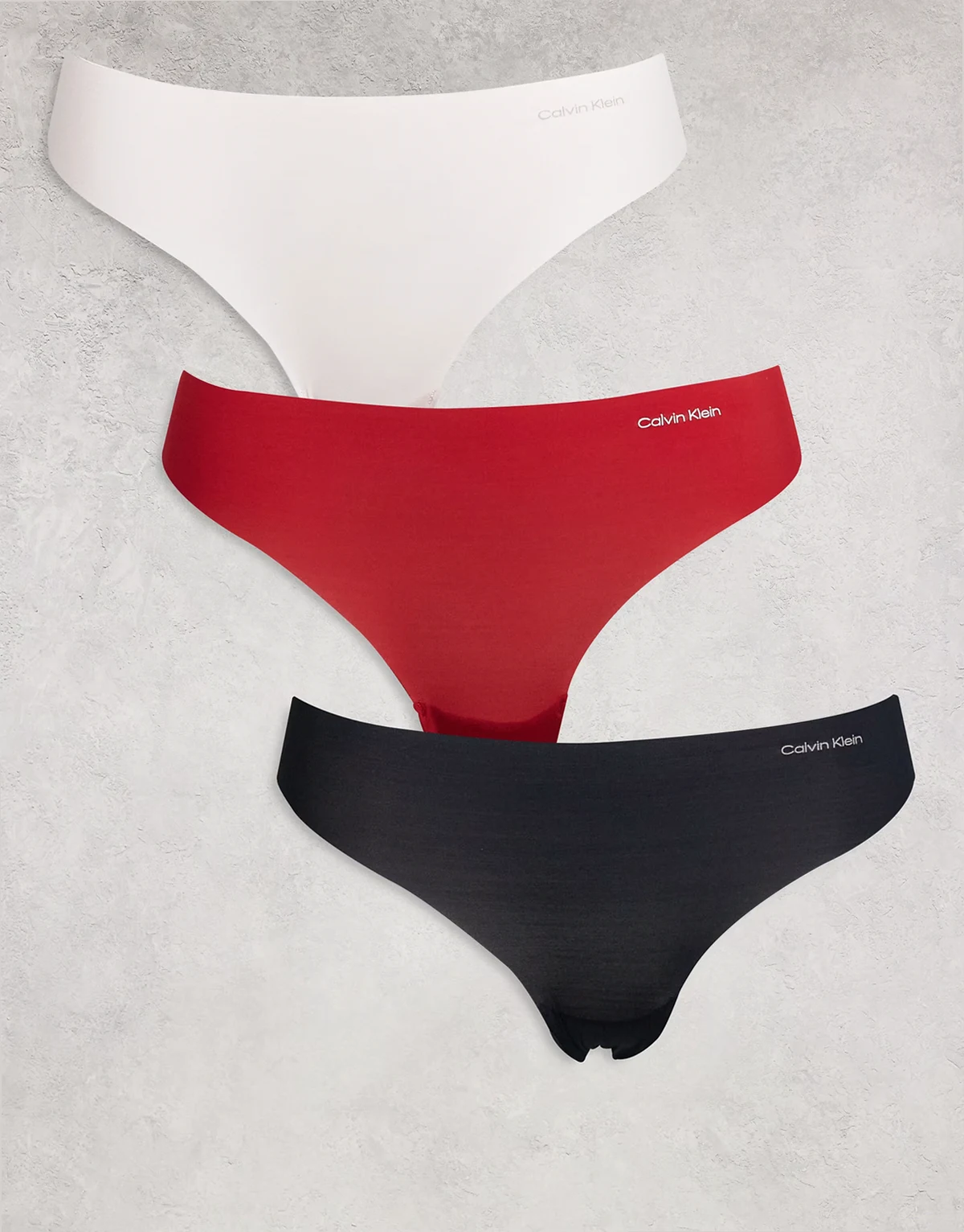 – 3er-Pack sich nicht abzeichnende Tangas aus Mikrofaser in Beige, Schwarz und Rot