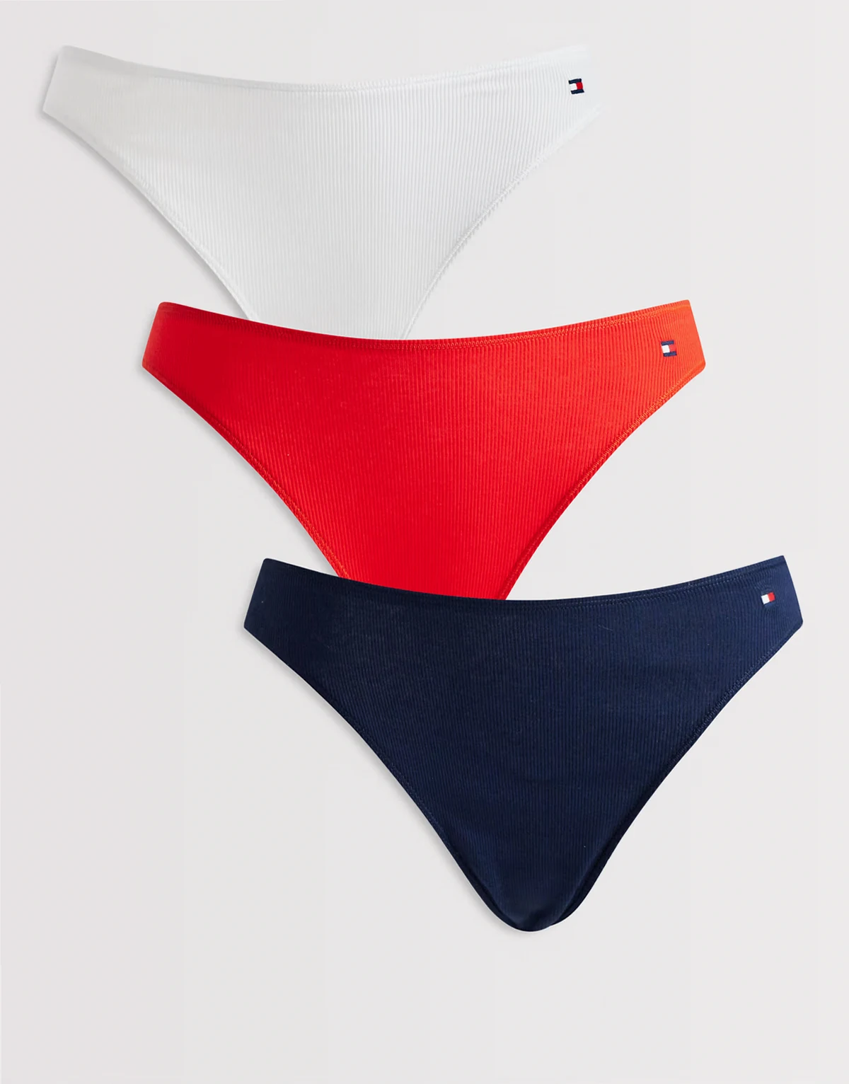– Flag – 3er-Pack Bikinislips in Rot/Weiß/Marineblau mit hohem Bund