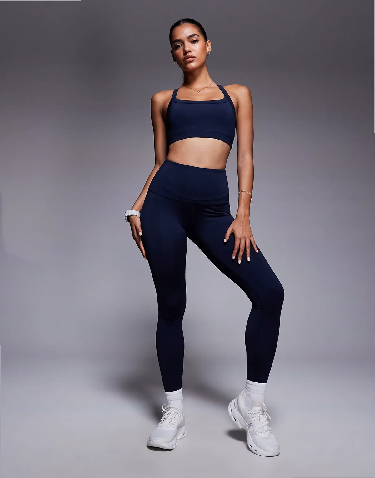 Icon active bum sculpt high waist gym legging with inner pocket in deep navy