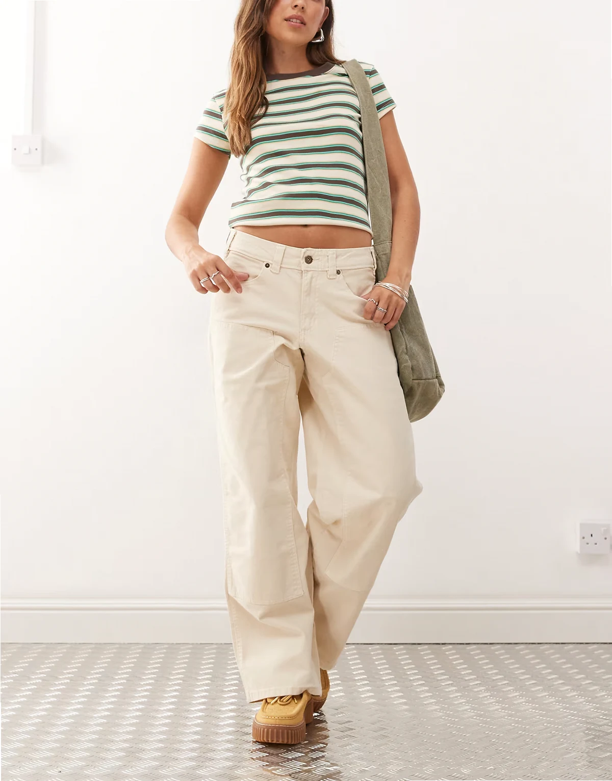 River Ranch double knee pants in off white