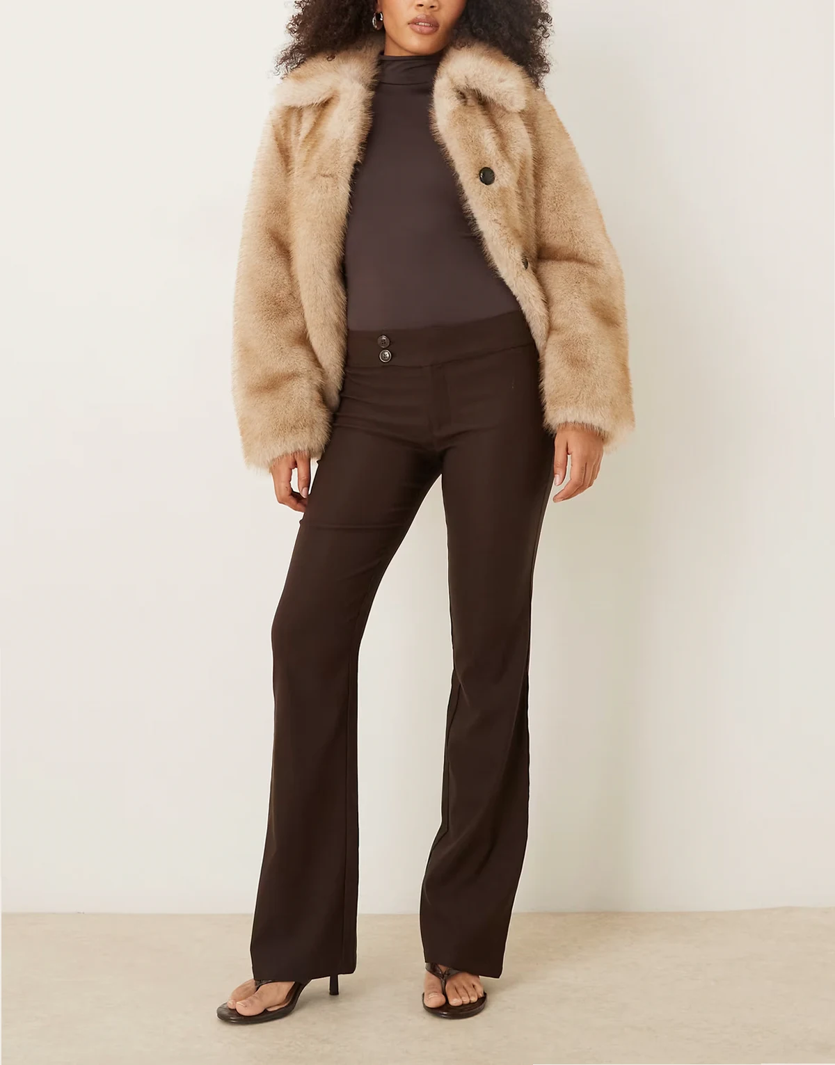 Falita tailored flare pants in dark brown