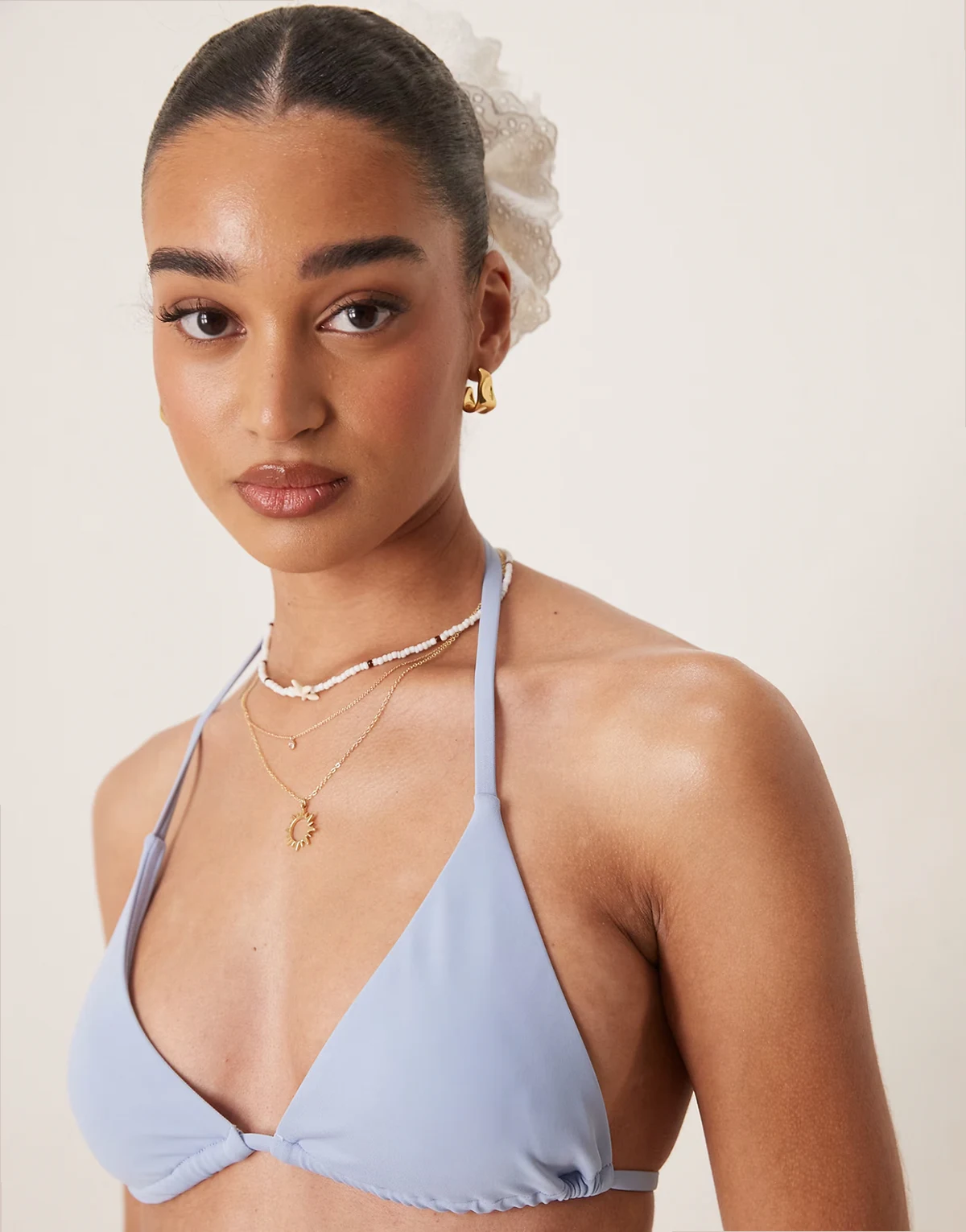 – Maya – Mix and Match – Hinten gebundenes Triangel-Bikinioberteil in Blau