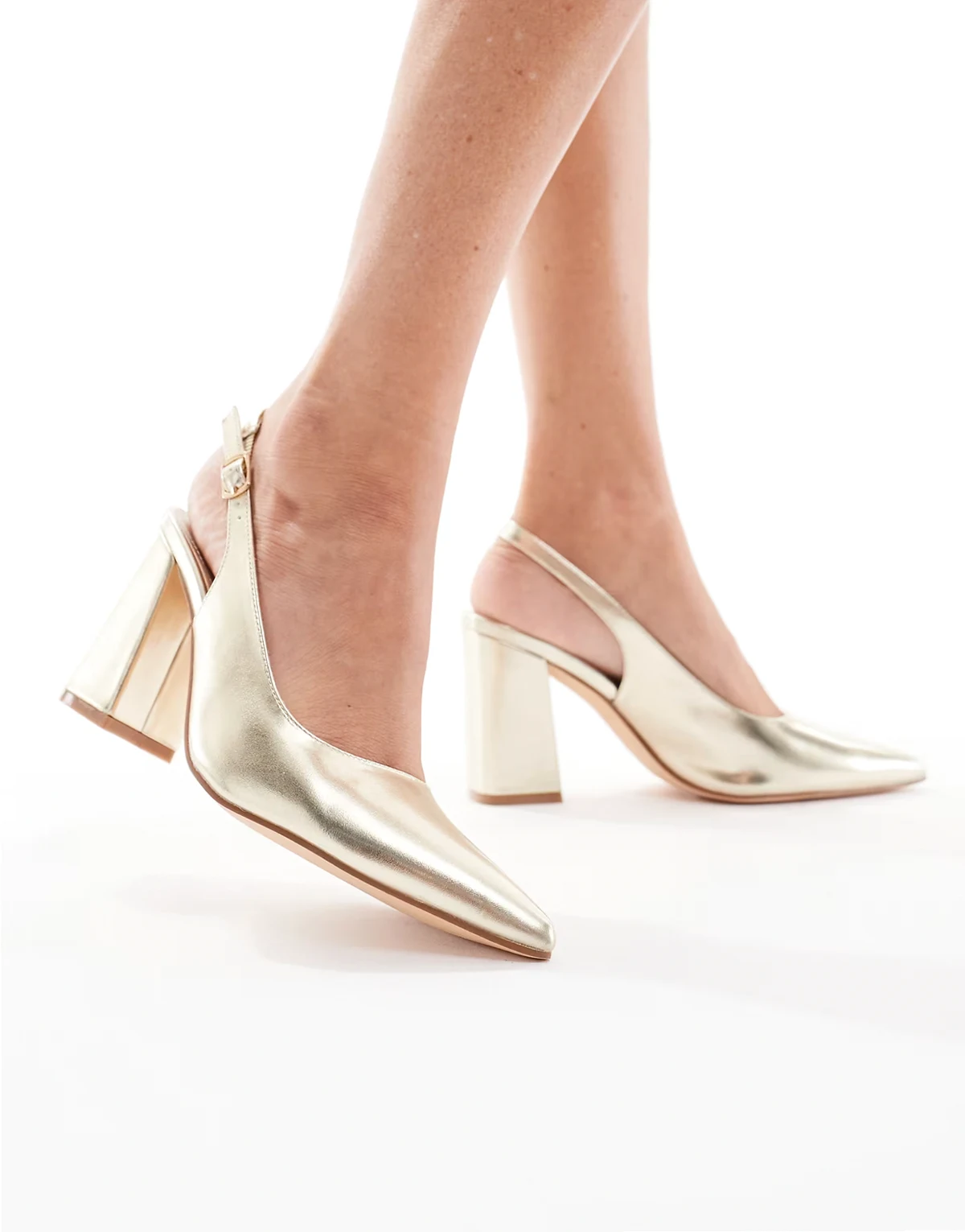 – Hogan – Sandalen in Gold mit Blockabsatz und Fersenriemchen