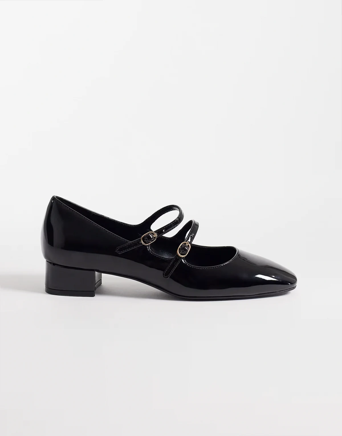 – Mary-Jane-Schuhe in Schwarz mit Kitten Heel
