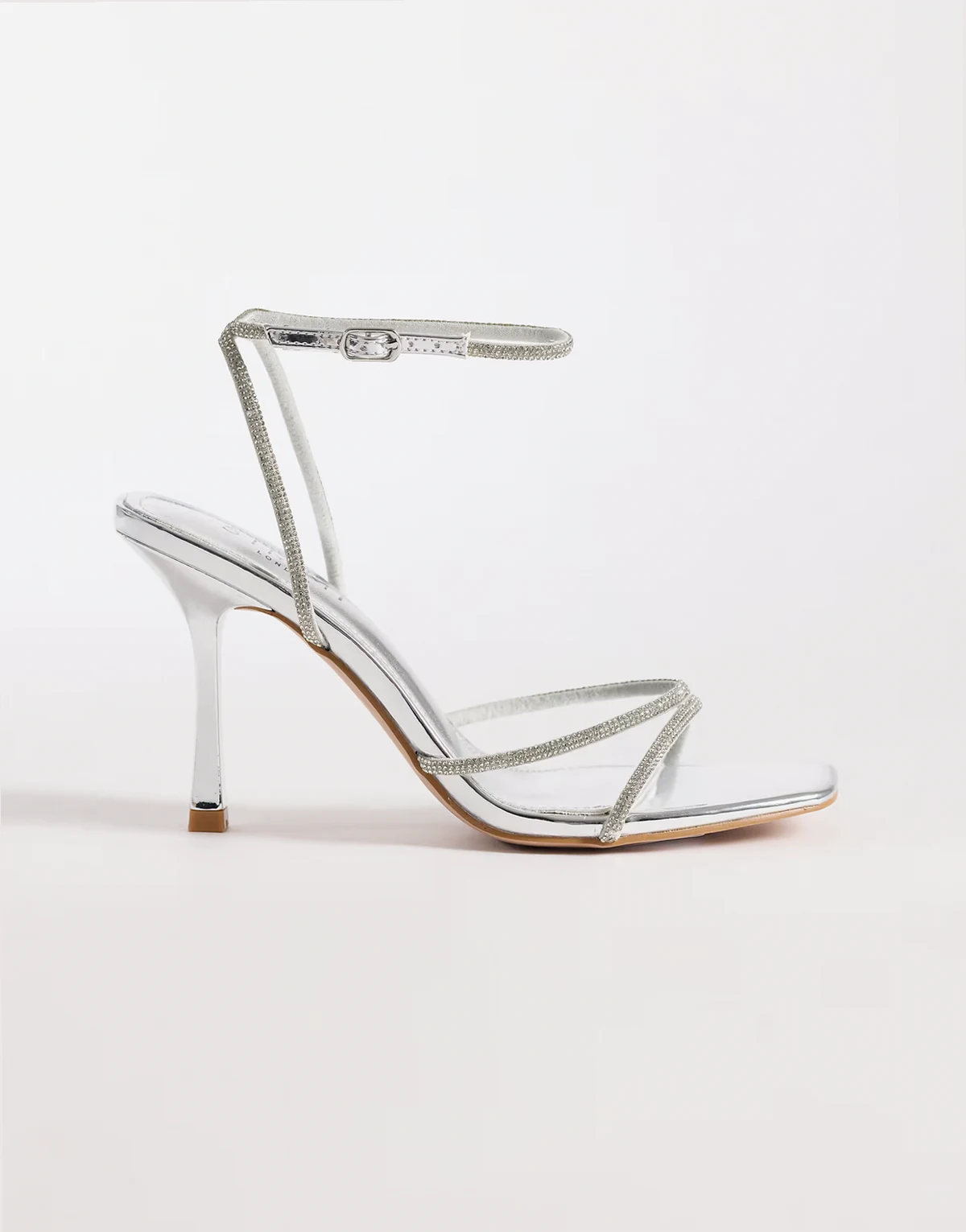 Simmi London Judy embellished heeled sandals in silver