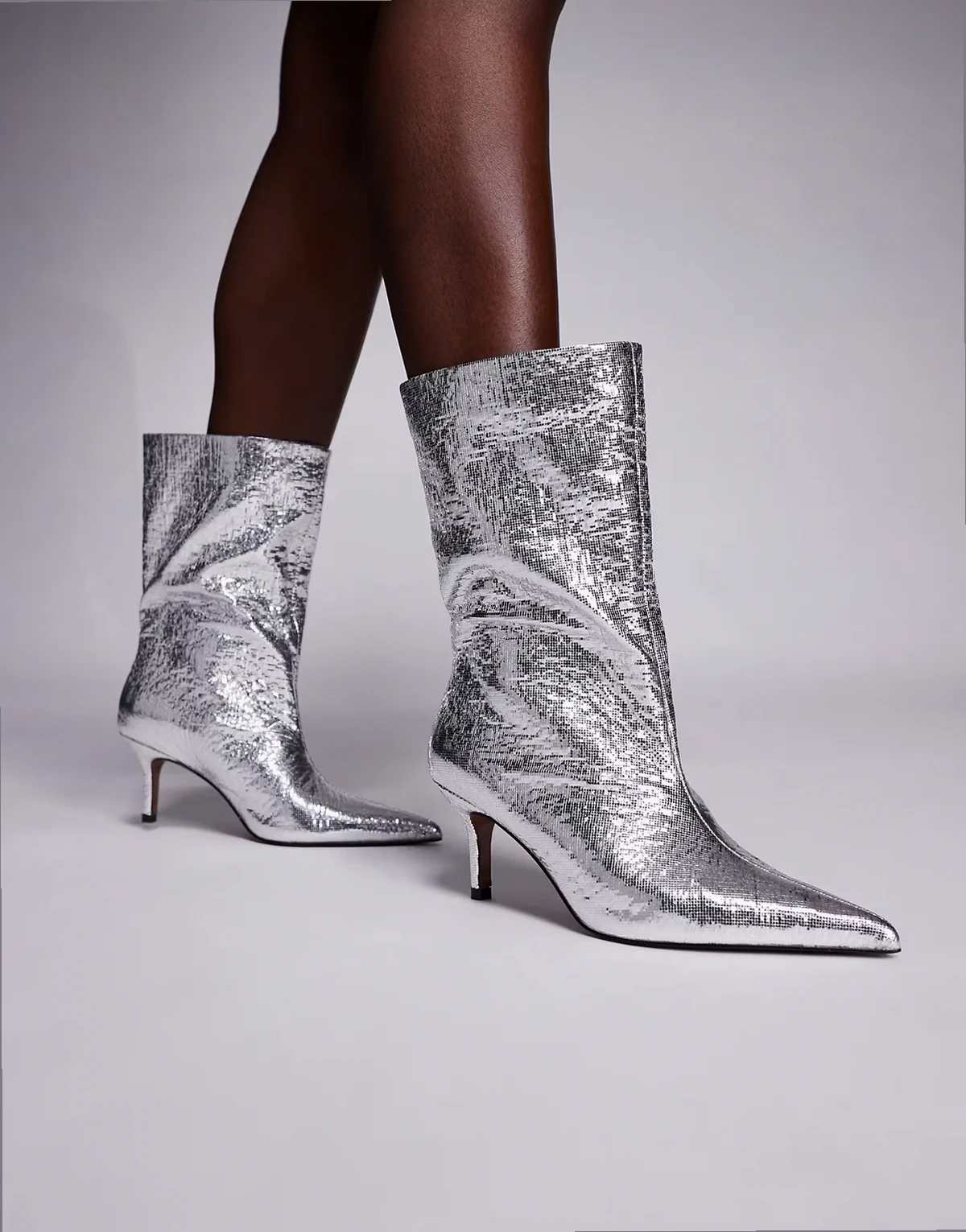 – Candi – Weite Stiefel zum Hineinschlüpfen in Silber