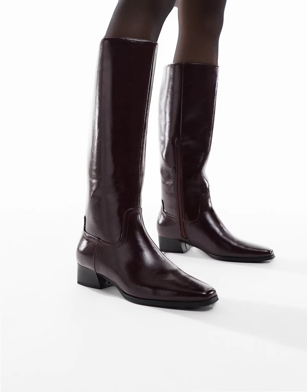 Cassidy refined western boots in dark cherry