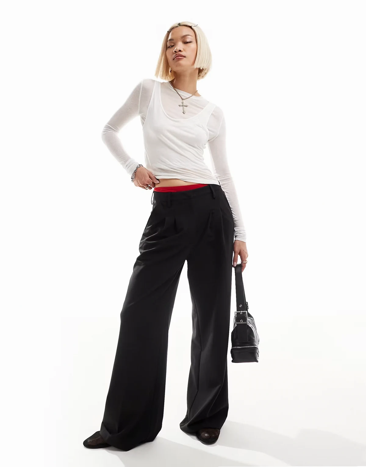 – Elegante Hose in Schwarz mit lockerem, weitem Schnitt