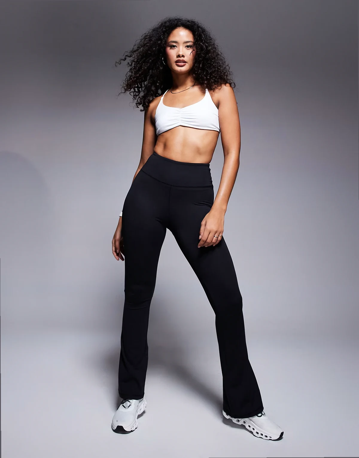 Hourglass Icon soft touch high waist slim kick yoga leggings in black