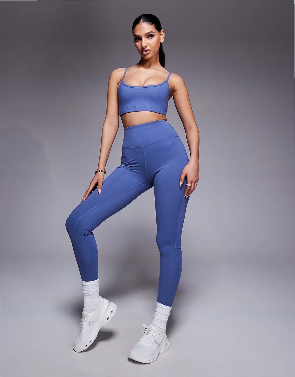 Icon soft touch high waist yoga leggings in china blue