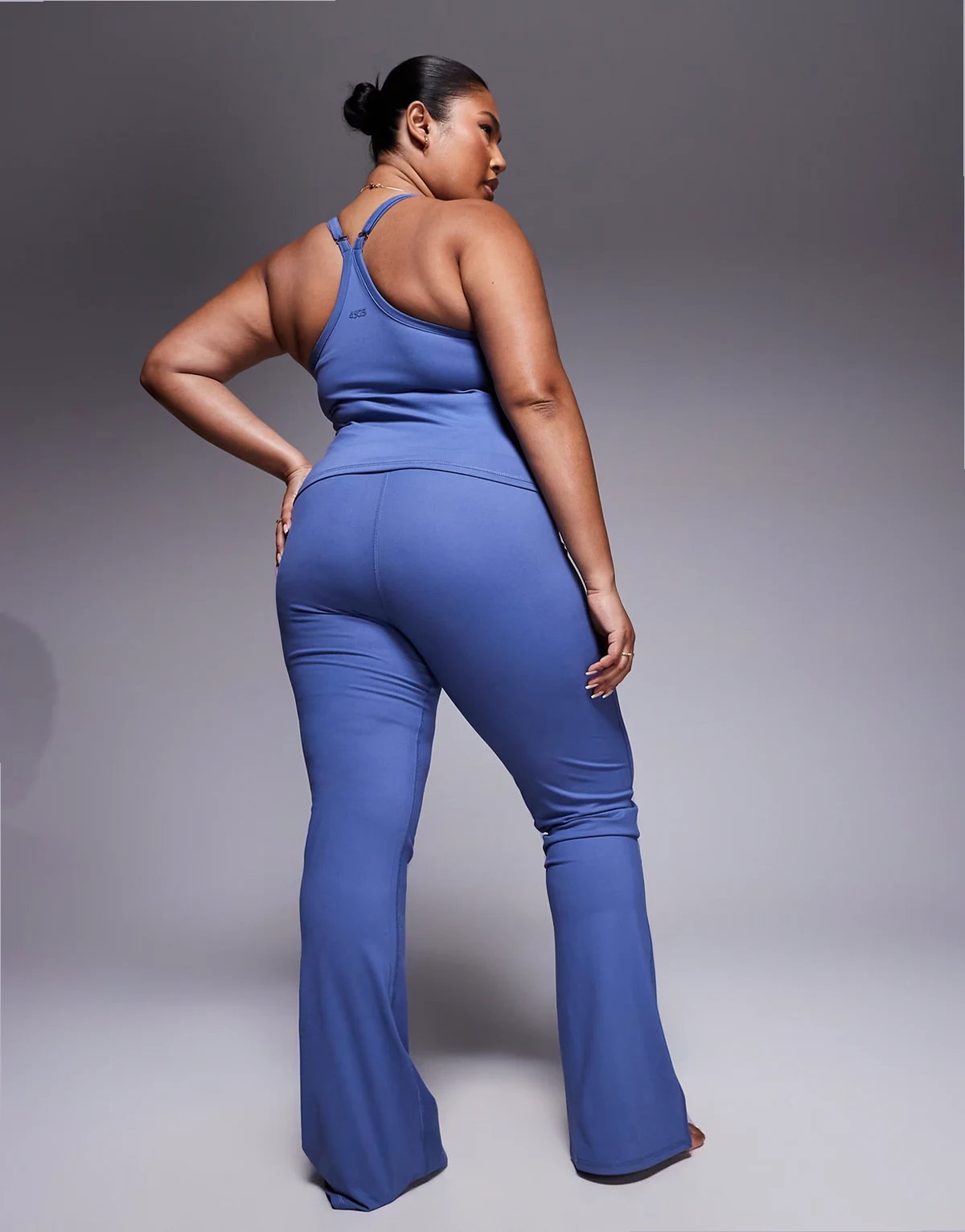 Curve Icon soft touch high waist slim kick yoga leggings in china blue