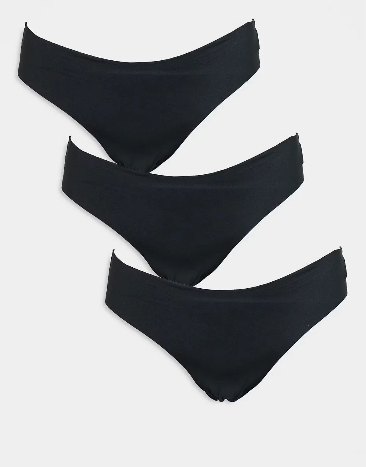 ASOS DESIGN Curve – Zestaw 3 par czarnych nieodznaczających się fig brazylijskich