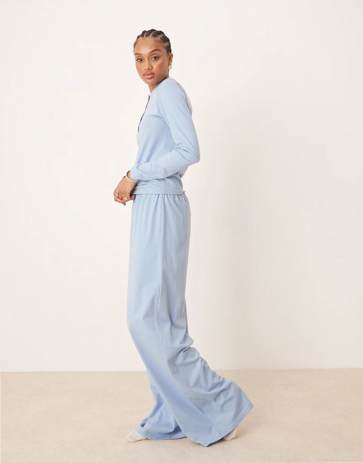 ASOS DESIGN Tall – Mix & Match – Pyjama-Hose in Blau