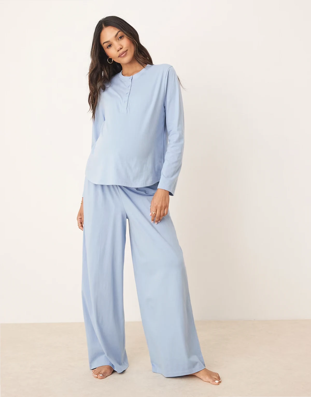 ASOS DESIGN Maternity mix & match pajama pants in blue