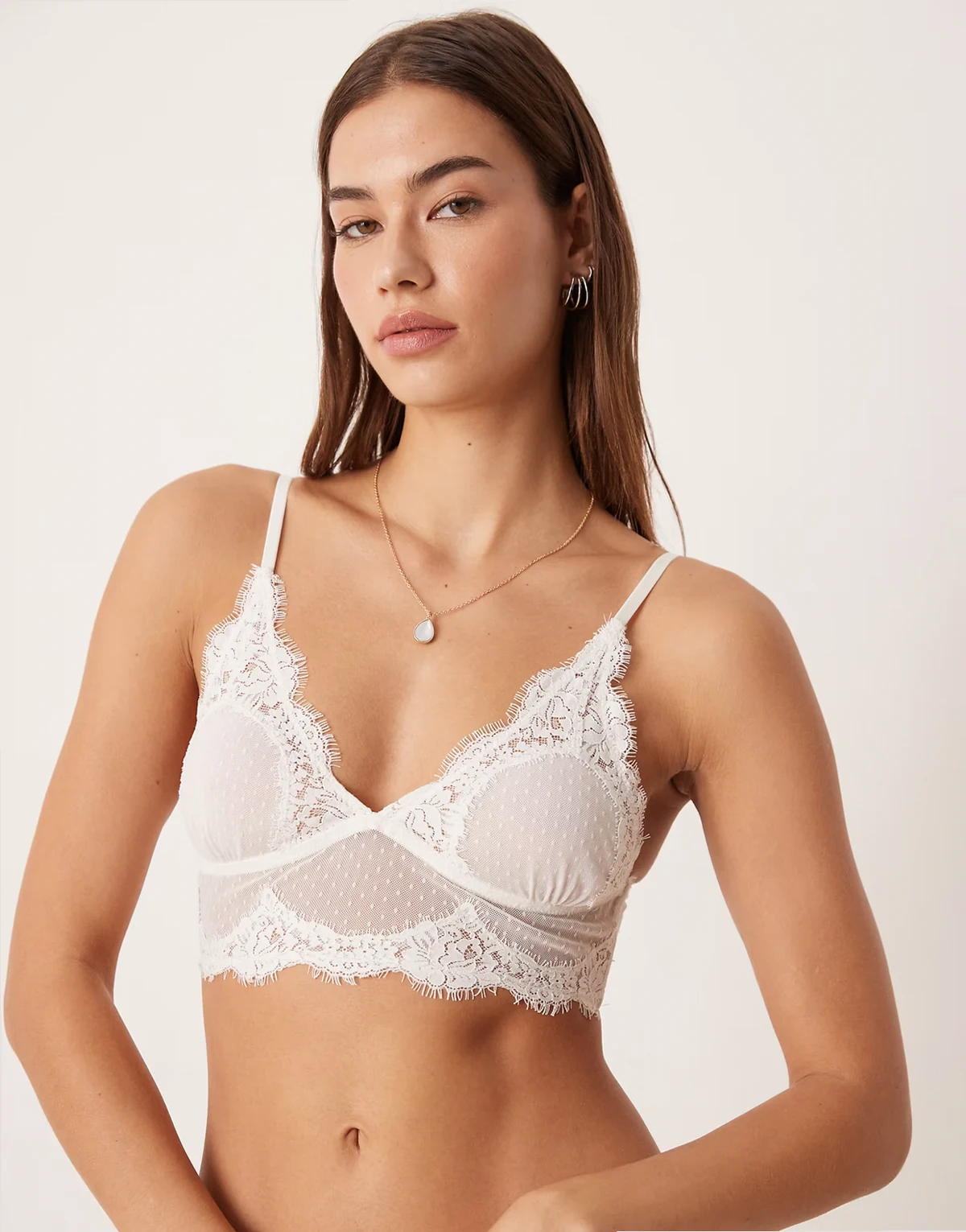 fiona longline bra in white